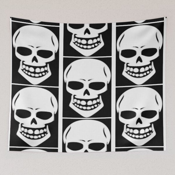 Item preview, Sinister Smiling Skull Framed White Dias de Los Muertos Day of the Dead designed and sold by MOP-tees.