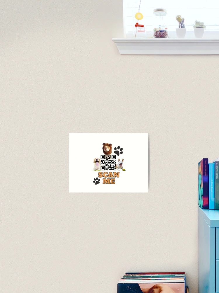 Thumbnail 2 of 3, Art Print, Random Dog Generator QR code designed and sold by QRcodeTees.