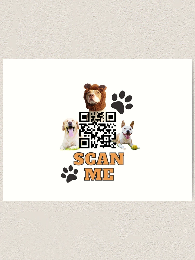 Thumbnail 1 of 3, Art Print, Random Dog Generator QR code designed and sold by QRcodeTees.