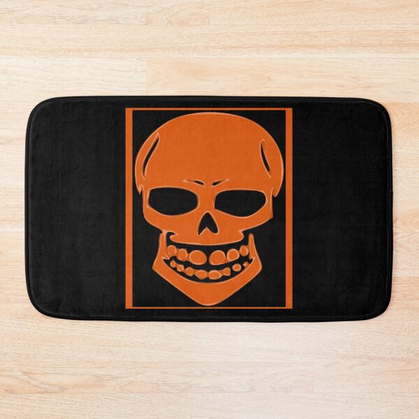 Item preview, Sinister Smiling Skull Framed Orange designed and sold by MOP-tees.