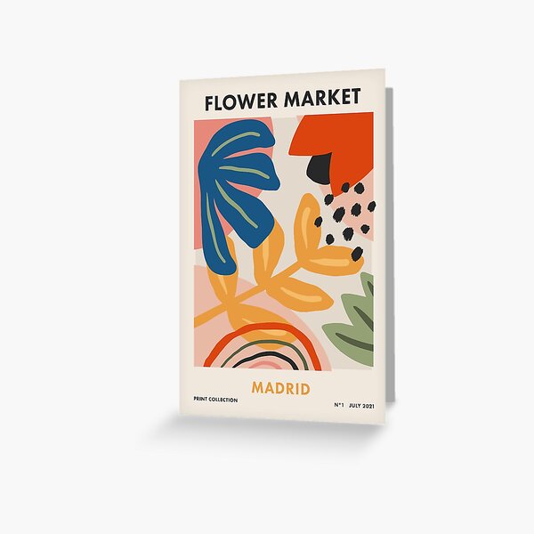 Item preview, Flower Market Madrid, Colorful Retro Floral Print designed and sold by enricadenicola.