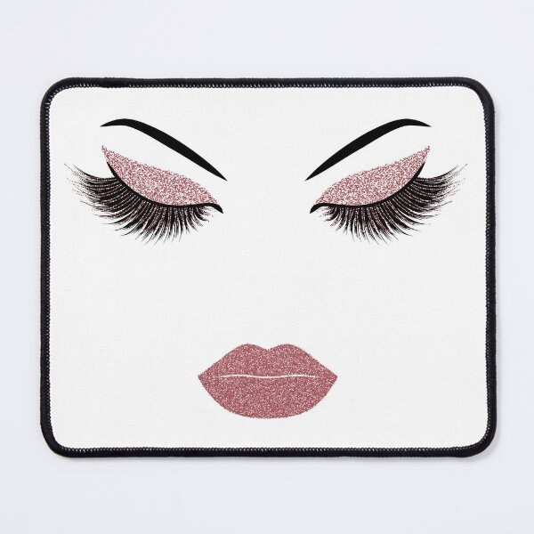 Item preview, Lashes and lips with rose gold glitter effect designed and sold by sashica.