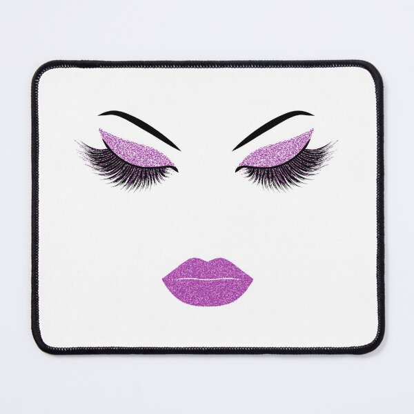 Item preview, Lashes and lips with purple glitter effect designed and sold by sashica.