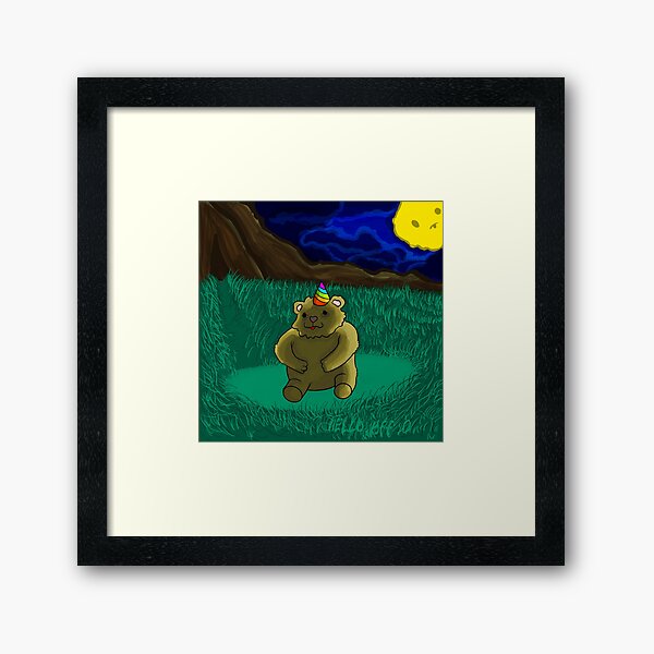 Sad bear Framed Art Print
