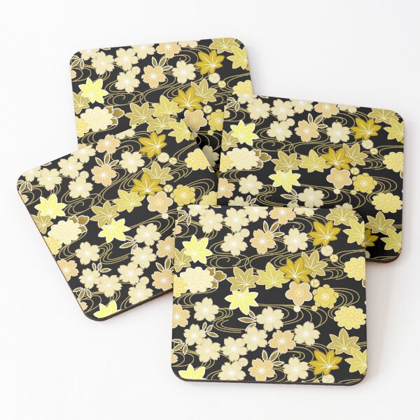 Item preview, Japanese Pattern WAGARA of Maple leaves, Cherry Blossom, Chrysanthemum and stream designed and sold by monodesigns.