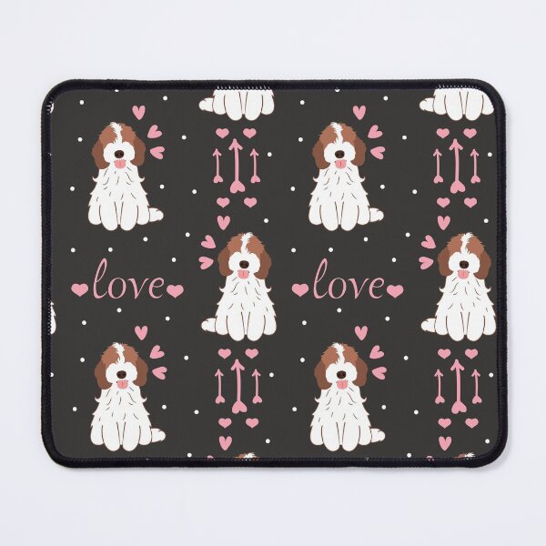 Item preview, LOVE Chocolate Brown and White Cockapoo Cavapoo Cavoodle designed and sold by Lulupainting.