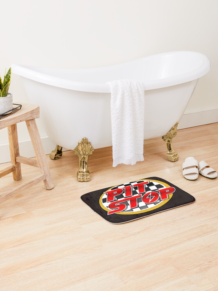 Thumbnail 2 of 6, Bath Mat, Pit stop designed and sold by Roshankeenoo.