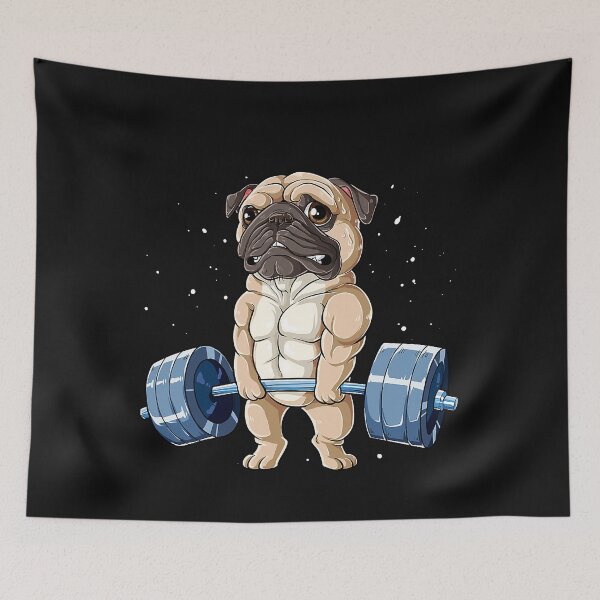 Item preview, Pug Weightlifting Funny Deadlift Men Fitness Gym Workout Tee designed and sold by ZacharyMarcus.