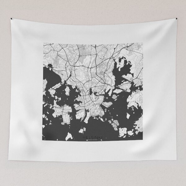 Item preview, Helsinki Map Gray designed and sold by HubertRoguski.