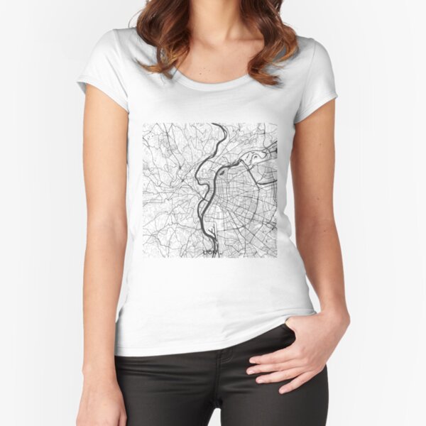 Lion Map Gray Fitted Scoop T-Shirt