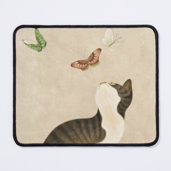 Item preview, Minhwa: cat & butterflies (Korean traditional/folk art) designed and sold by minsillust.