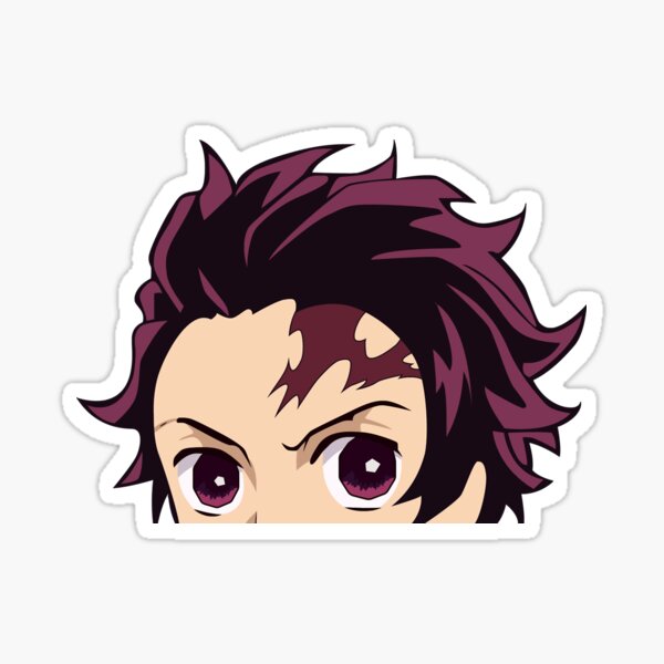 Tanjiro Kamado Peeker - Demon Slayer Sticker