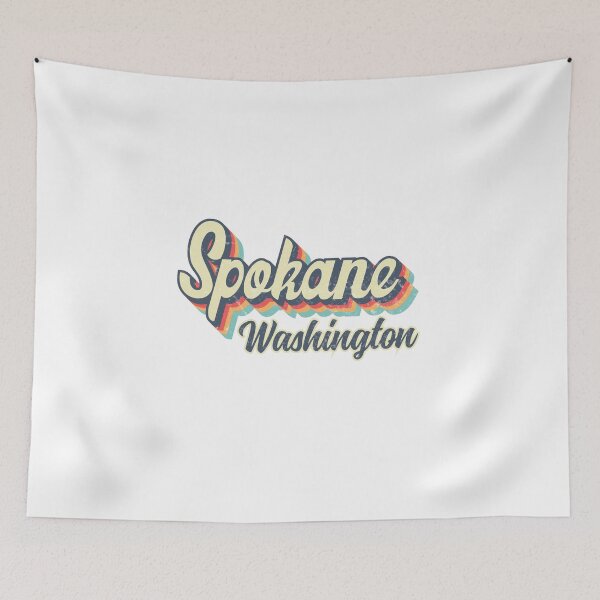 Item preview, Spokane city Washington Retro Vintage 70s rainbow designed and sold by Teelogic.