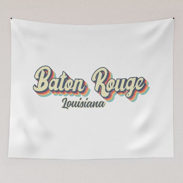 Item preview, Baton Rouge city Louisiana Retro Vintage 70s rainbow designed and sold by Teelogic.