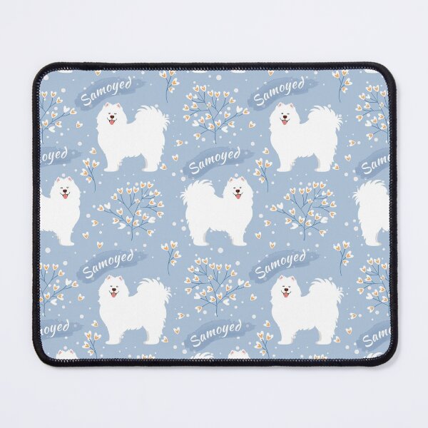 Item preview, Samoyed Dog in Winter Snowy Garden designed and sold by Lulupainting.