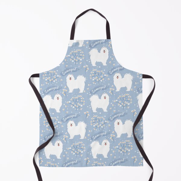 Item preview, Samoyed Dog in Winter Snowy Garden designed and sold by Lulupainting.
