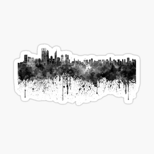 Item preview, Perth skyline in black watercolor designed and sold by paulrommer.