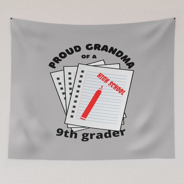 Item preview, proud grandma of a 9th grader, paper and marker graphic designed and sold by Jessi-Sketches.