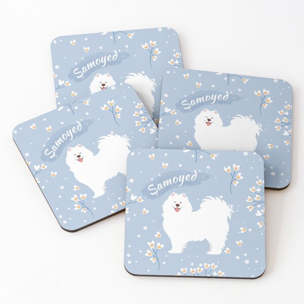 Item preview, Samoyed Dog in Winter Snowy Garden designed and sold by Lulupainting.