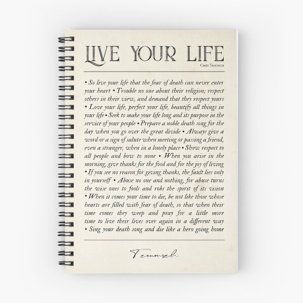 Item preview, Live Your Life by Chief Tecumseh poem designed and sold by projectmadenew.