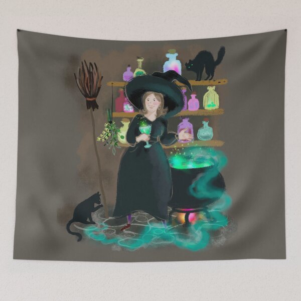 Item preview, Witch brewing potion designed and sold by orangerinka.