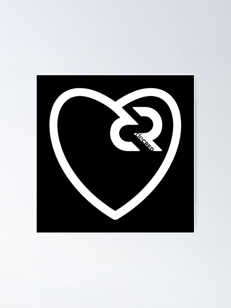 Thumbnail 2 of 3, Poster, Decred heart © v1 (Design timestamped by https://timestamp.decred.org/) designed and sold by OfficialCryptos.