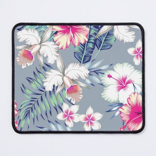 Item preview, Tropical Hibiscus Floral Grey Background. designed and sold by cgroenewald.