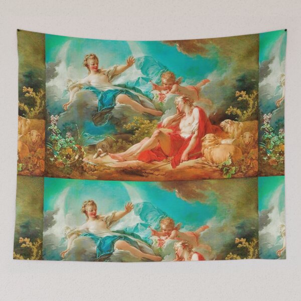 Item preview, Diana, virgin goddess of the hunt Rococo (made more vibrant) (Dianna and Endymion Fragonard 1732) designed and sold by CristalleLisa.