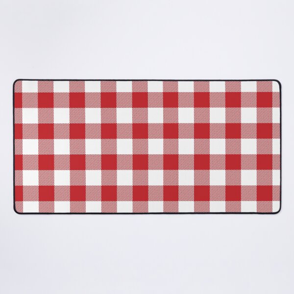 Picnic Please.. Red and White Gingham Checked Print Desk Mat