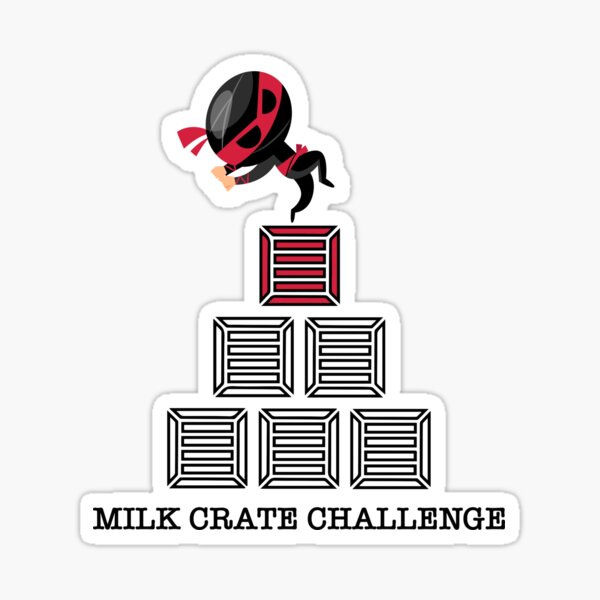 "Crate challenge, milk crate challenge, milk crate game," Sticker for Sale by damithez Redbubble