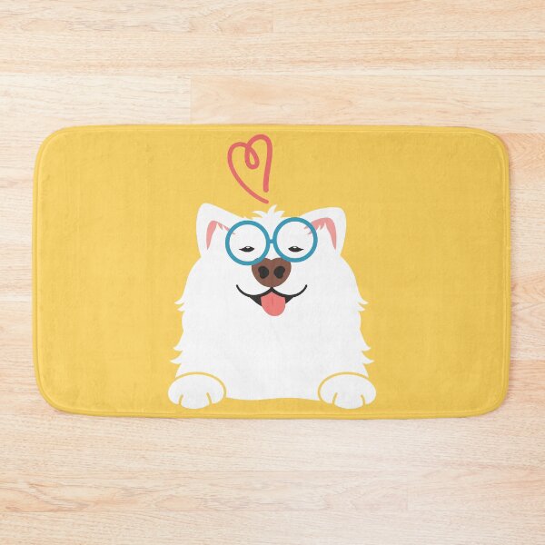 Item preview, LOVE Cute Samoyed Dog with Glasses designed and sold by Lulupainting.