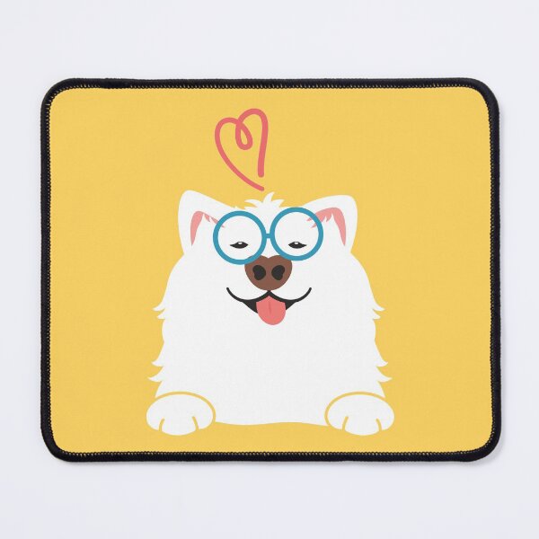 Item preview, LOVE Cute Samoyed Dog with Glasses designed and sold by Lulupainting.