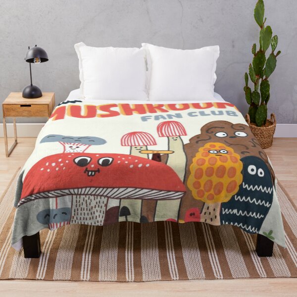 The Mushroom Fan Club Exhibitions Throw Blanket