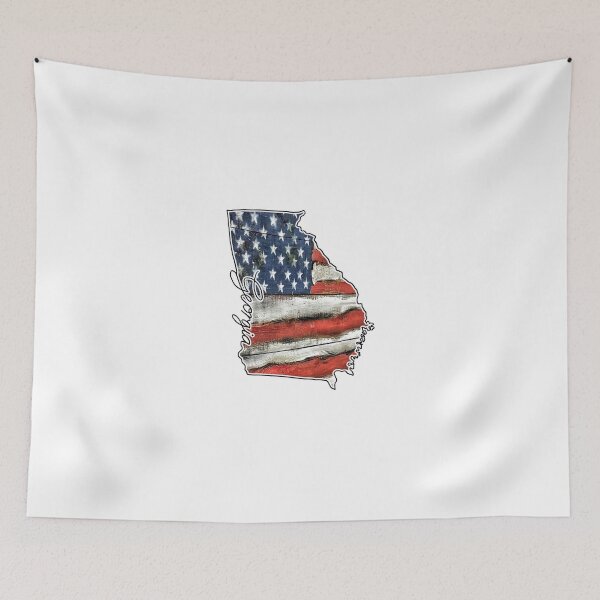 Item preview, Georgia State Outline with USA Flag designed and sold by Michael Garber.