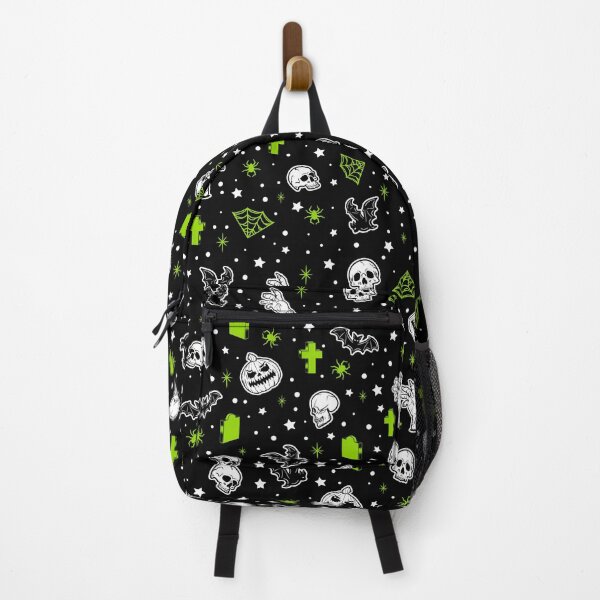 Item preview, Black and Green Retro Halloween Gothic Print designed and sold by Grimble Scribbs.