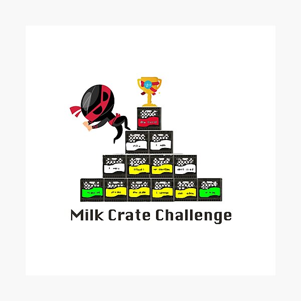 "Crate challenge, milk crate challenge, milk crate meme," Photographic Print for Sale by