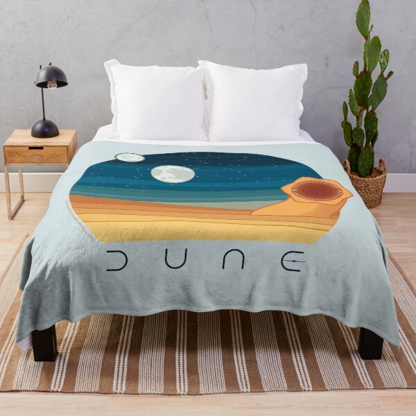 Aperçu de l'œuvre Dune Arrakis Sandworm et Desert Moons (fonds clairs) créée et vendue par Markadesign.
