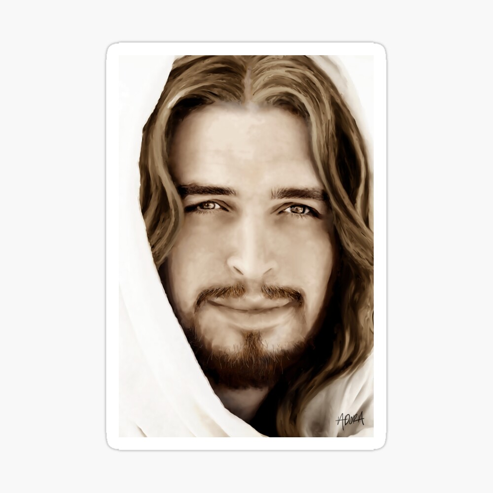 Colored Jesus Christ Smiling Portrait Print by Adora (Project Made ...
