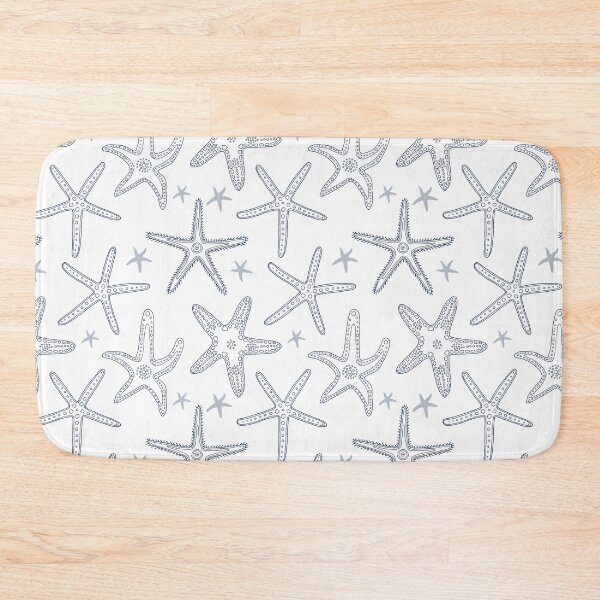 Item preview, Hamptons Blue White Ocean Starfish Pattern designed and sold by HotHibiscus.