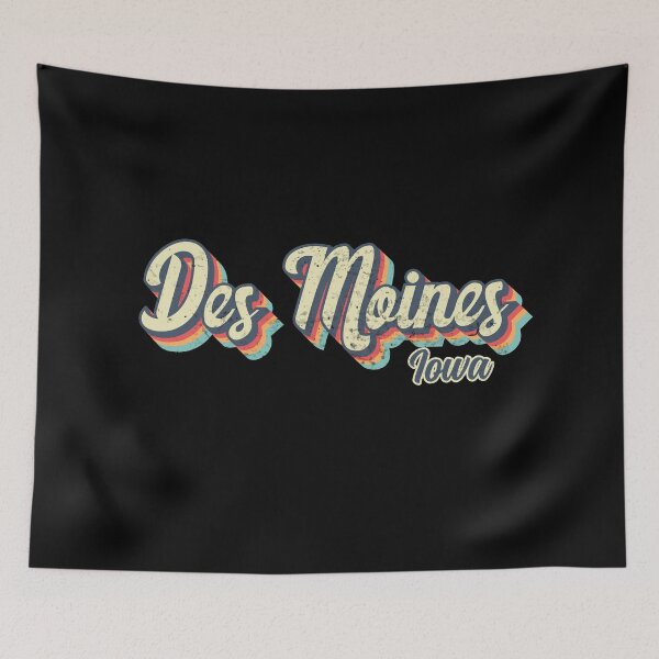 Item preview, Des Moines city Iowa Retro Vintage 70s rainbow designed and sold by Teelogic.