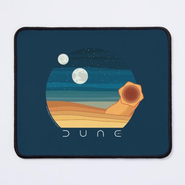 Dune Arrakis Sandworm and Desert Moons (dark backgrounds) Mouse Pad