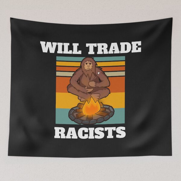 Item preview, Will trade racists for refugees (Big Foot Camper) designed and sold by UnboundFull.