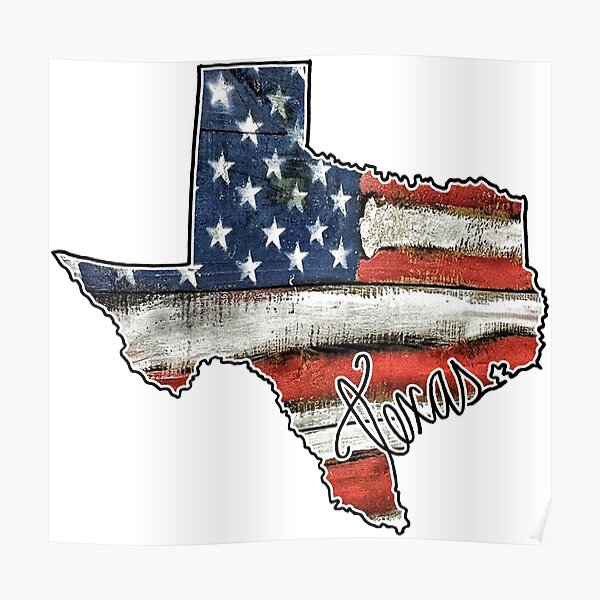 Texas State Outline Flag Usa Poster By Statepallets Redbubble 6830