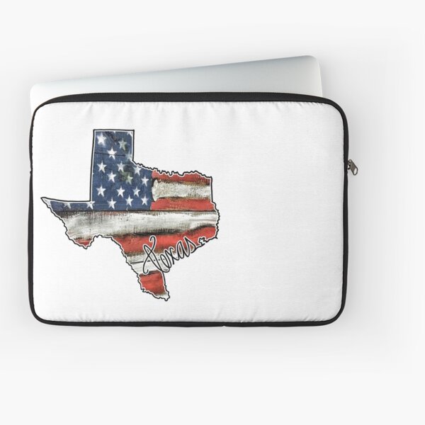 Texas State Outline Flag USA Laptop Sleeve