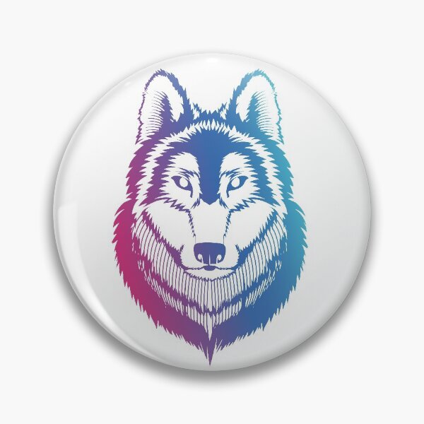 Item preview, colored wolf illustration designed and sold by wolvoo.
