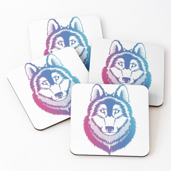 Item preview, colored wolf illustration designed and sold by wolvoo.