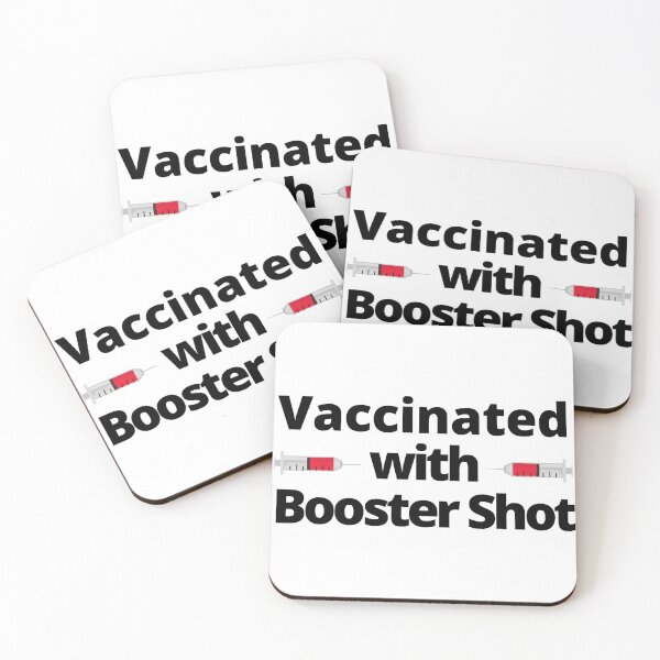 Item preview, Vaccinated with Booster Shot, Syringe (Black Text) - Covid Booster Shot for Vaccinated People - Covid Vaccine designed and sold by CaitU.
