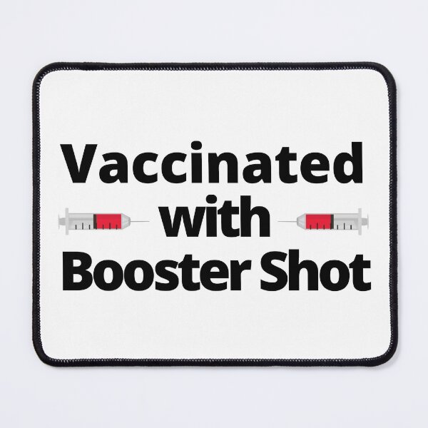 Item preview, Vaccinated with Booster Shot, Syringe (Black Text) - Covid Booster Shot for Vaccinated People - Covid Vaccine designed and sold by CaitU.