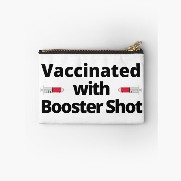 Item preview, Vaccinated with Booster Shot, Syringe (Black Text) - Covid Booster Shot for Vaccinated People - Covid Vaccine designed and sold by CaitU.