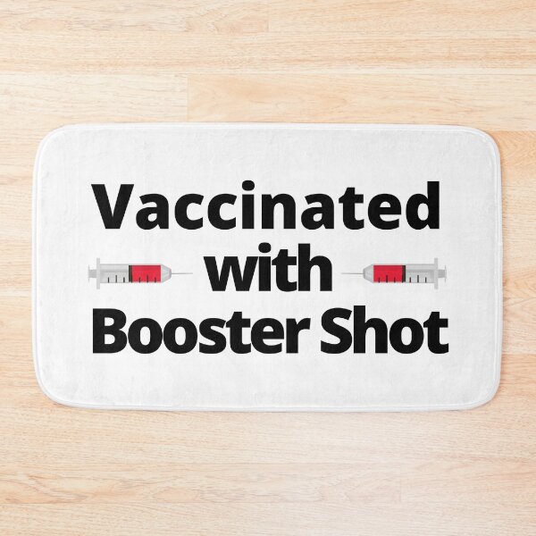 Item preview, Vaccinated with Booster Shot, Syringe (Black Text) - Covid Booster Shot for Vaccinated People - Covid Vaccine designed and sold by CaitU.